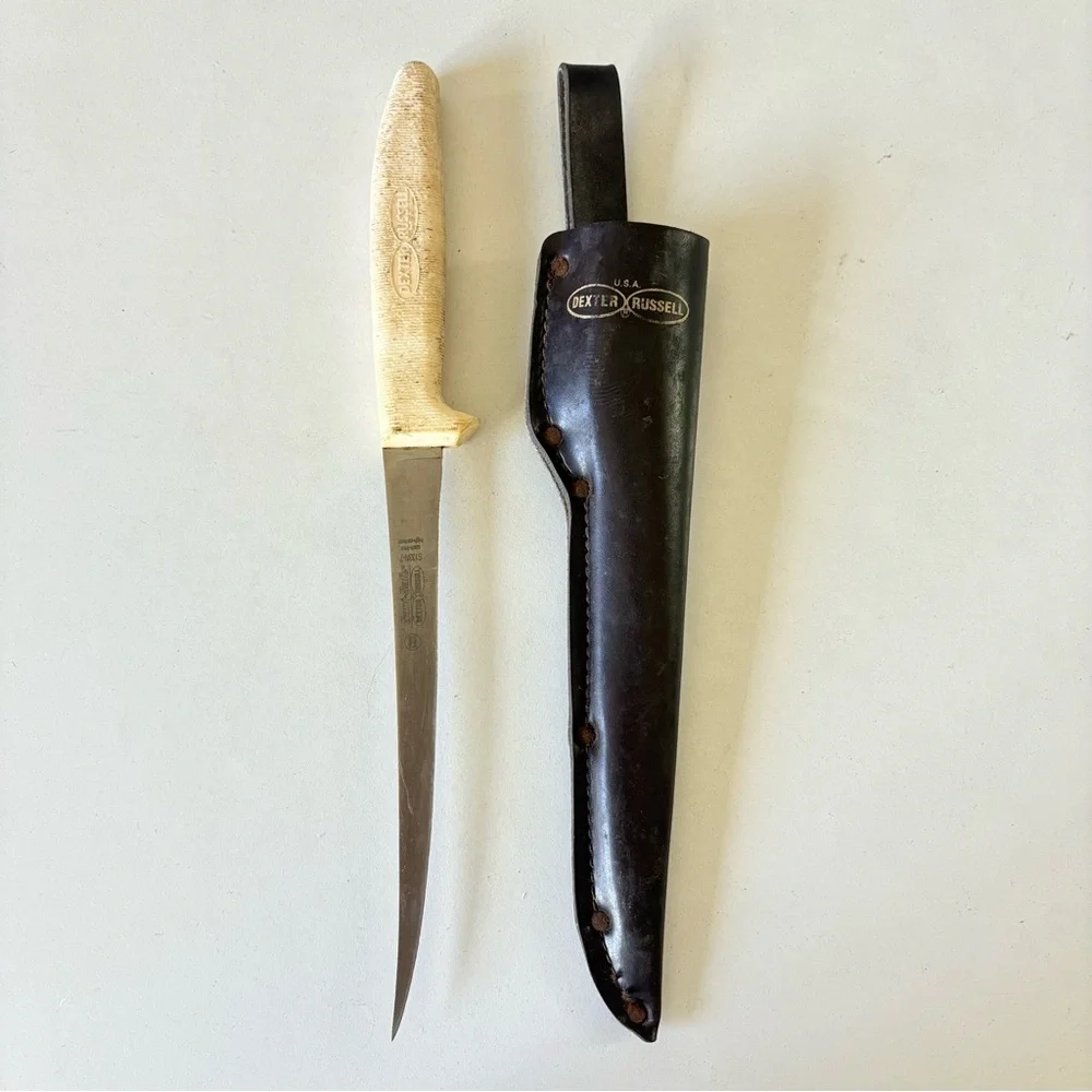 Dexter-Russell Fillet Knife S133N-7 7” Blade with Leather Sheath Made in USA